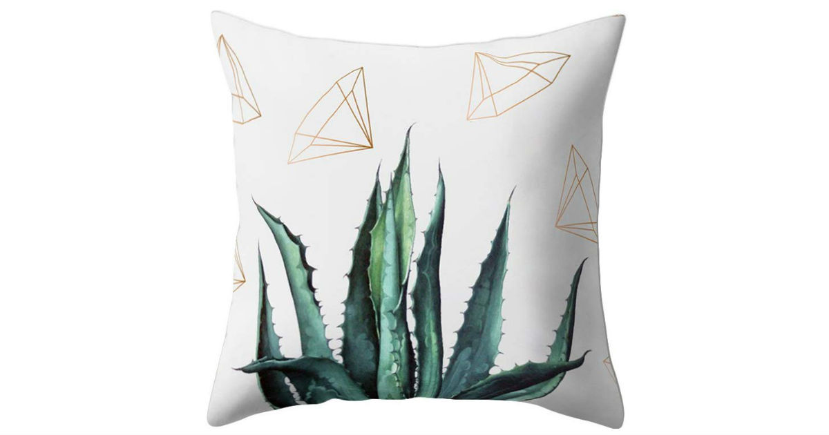 Cactus Flower Print Throw Pillow Case $2.79 + Free Shipping