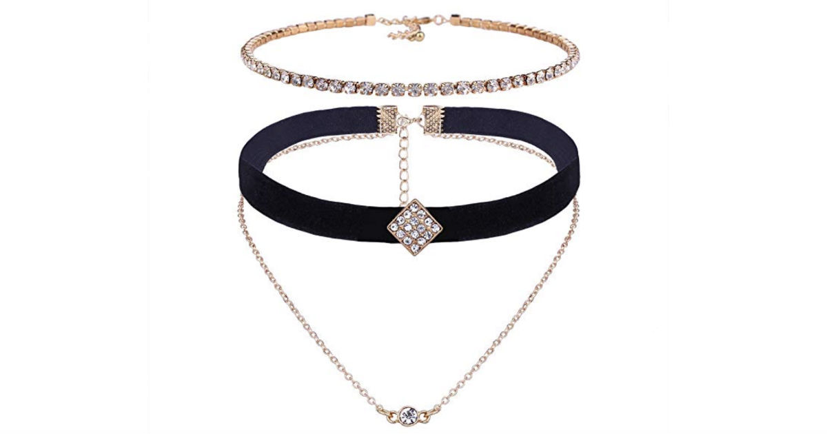 Diamond Multi-Layer Necklace Set ONLY $3 Shipped