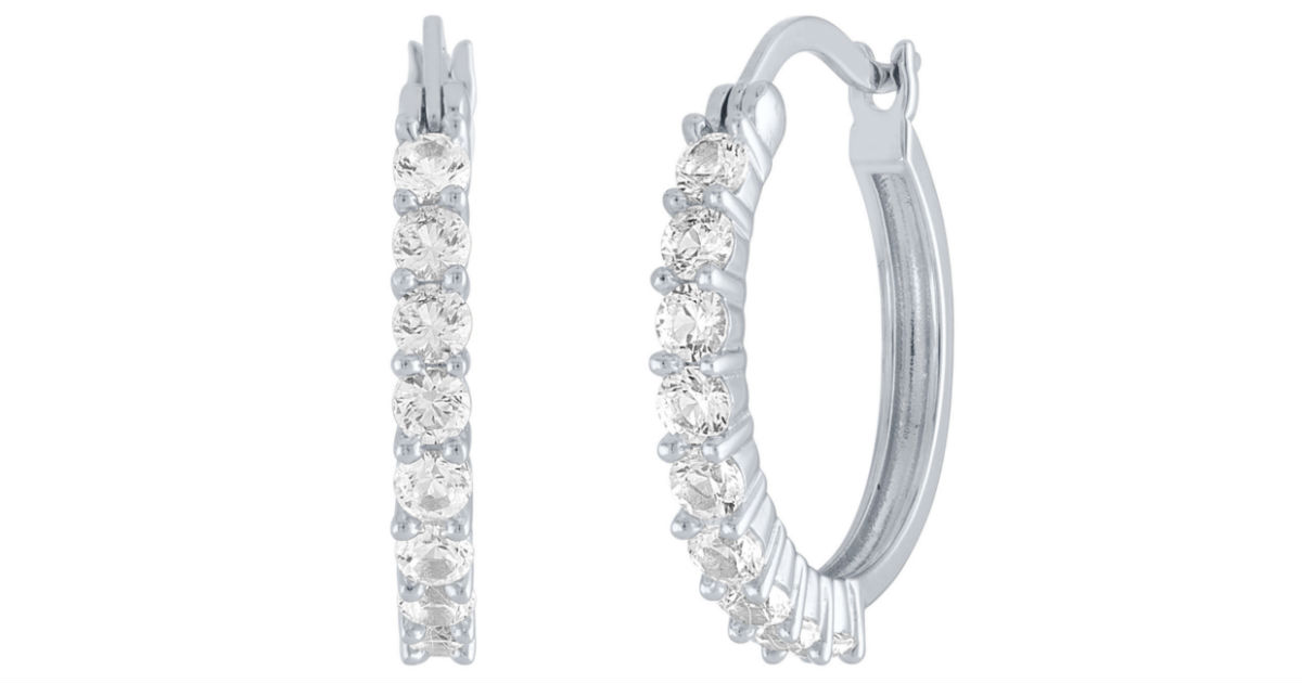 White Sapphire Hoop Earrings ONLY $15 (Reg $75) at JCPenney