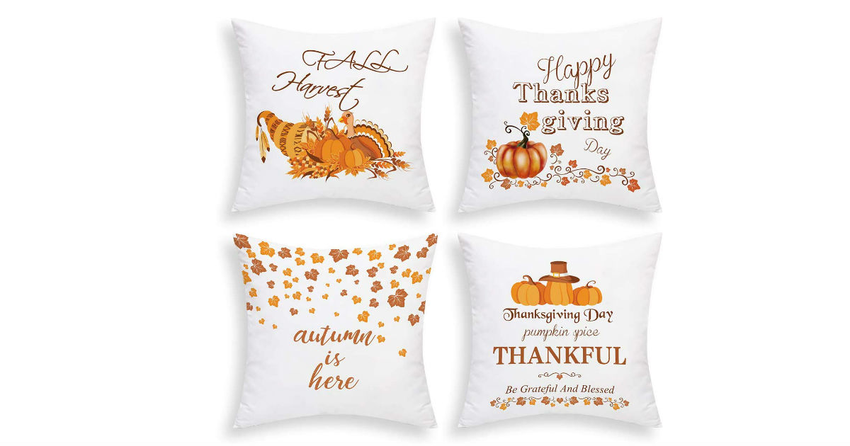 Blue Thanksgiving Day Pillow Covers ONLY $1.30 Each on Amazon