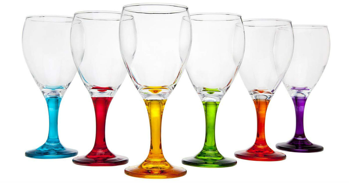 Multi Color Wine Glasses Set of 6 ONLY $20.36 (Reg. $50)