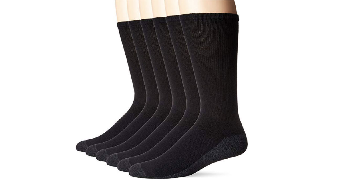 Hanes Men's ComfortBlend Max Cushion Crew Socks 6Pack ONLY 7 Daily