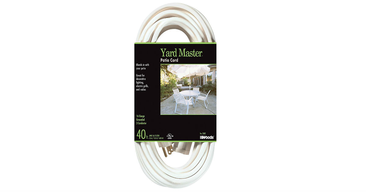 Yard Master 16 Gauge Outdoor Patio Extension Cord ONLY $8.58