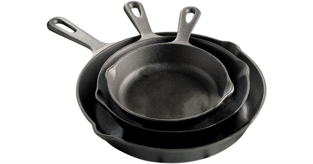 Cooks Cast Iron 3-Pc Fry Pan Set 