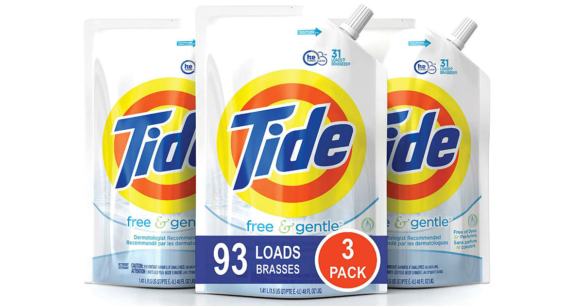 Tide Free and Gentle HE Laundry Detergent 3 Pk ONLY $36.27 Shipped