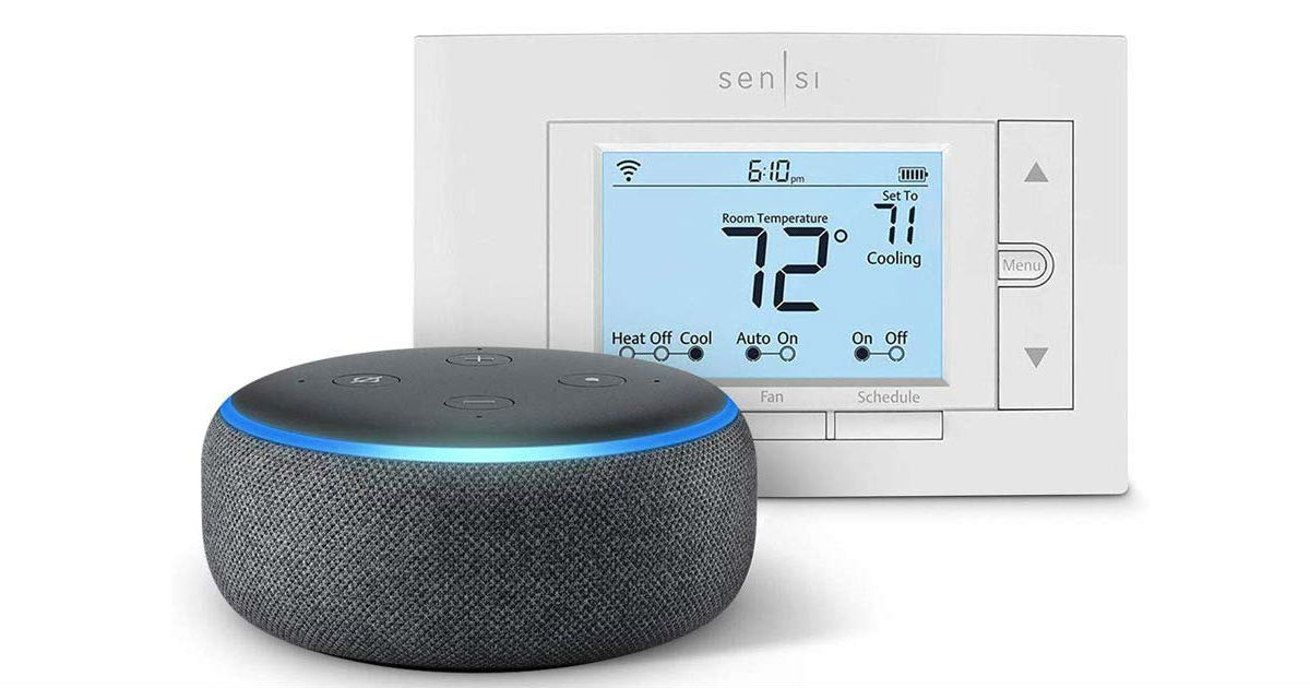Emerson Sensi and Echo Dot on Amazon