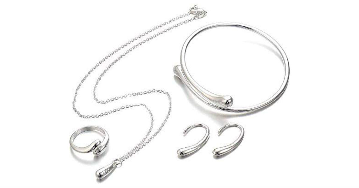 Anlsen 4-Piece Sterling Silver Jewelry Set ONLY $7.99 on Amazon