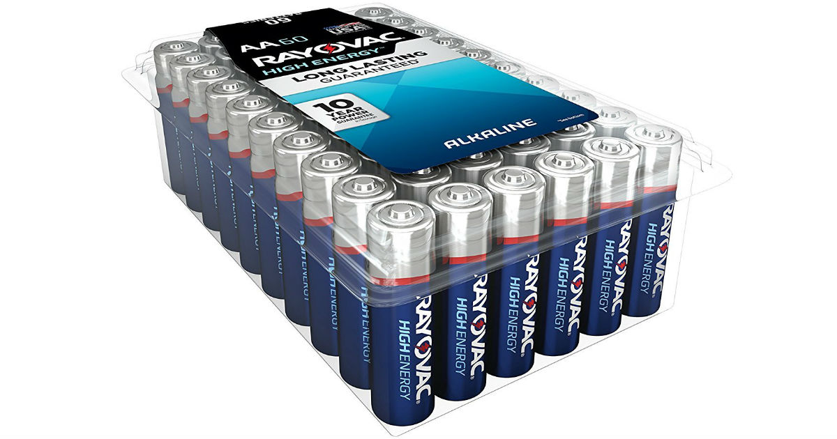 Rayovac High Energy Alkaline Batteries 60-Pk Only $10.97 (Reg $22)