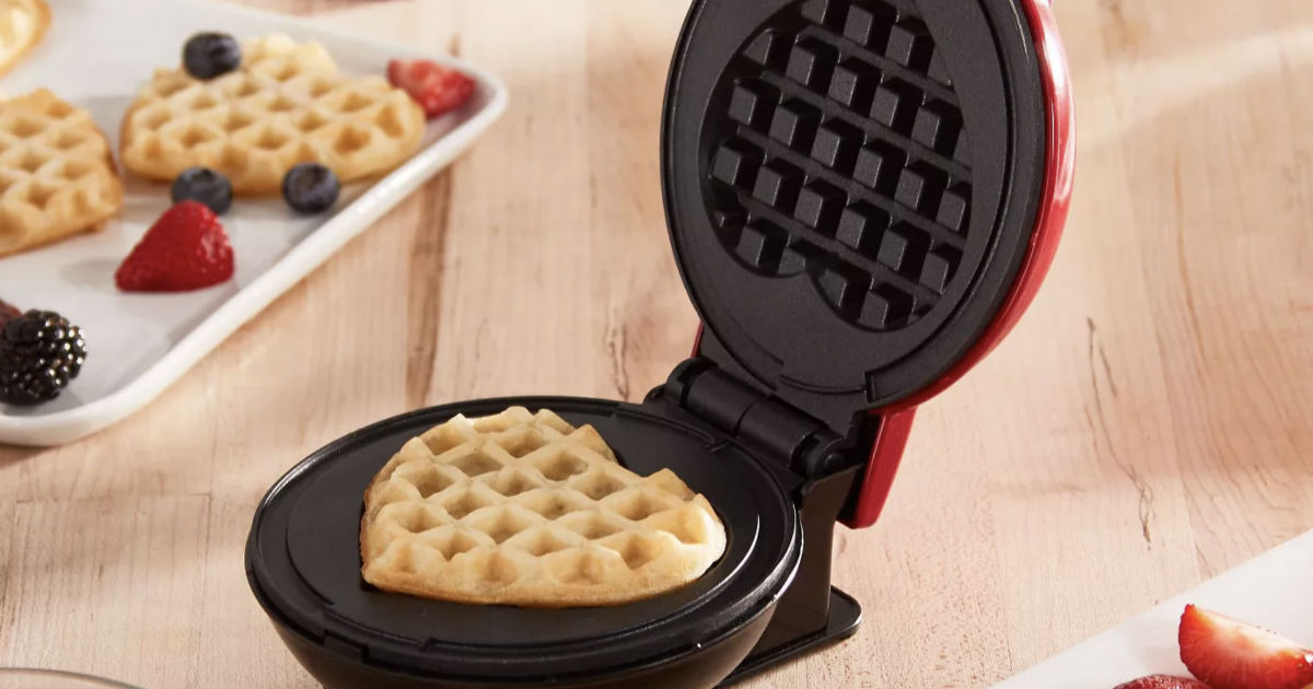 Dash Mini HeartShaped Waffle Maker ONLY 10 (Reg 15) Daily Deals