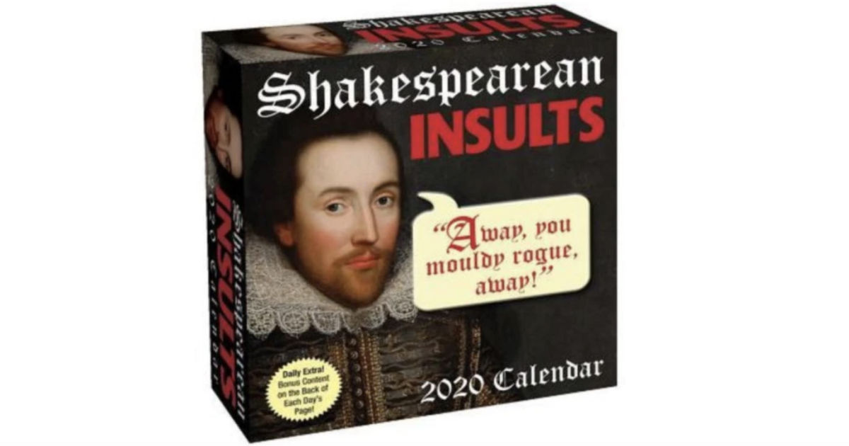 Shakespearean Insults 2020 Calendar ONLY $7.99 on Amazon