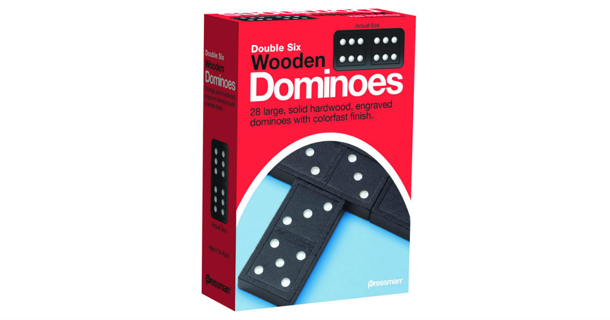 Pressman Toy Double Six Wooden Dominoes ONLY $4.00 (Reg. $14)