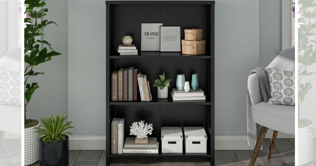 Mainstays Heritage 3 Shelf Bookcase Black Oak ONLY $21.09 