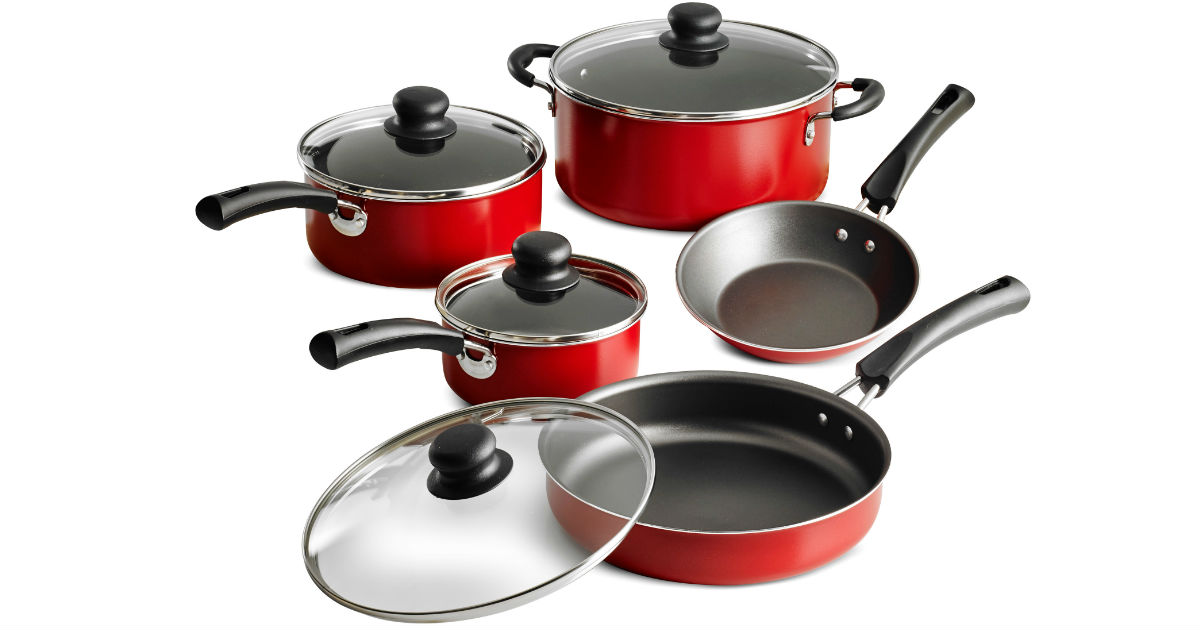 Tramontina 9-Pc Non-stick Cookware Set, Red 