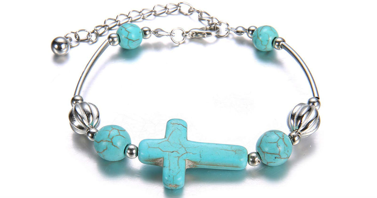 Bohemia Turquoise Cross Link Bracelet ONLY $1 Shipped