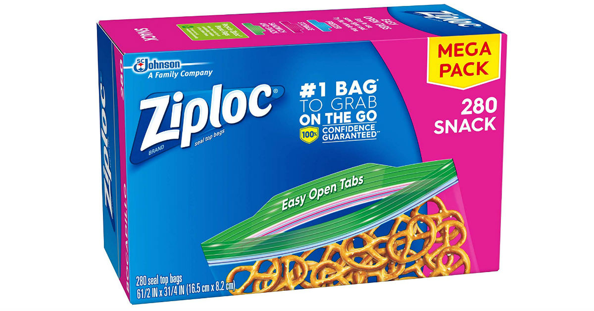 Ziploc Snack Bags 280-Count ONLY $6.56 Shipped