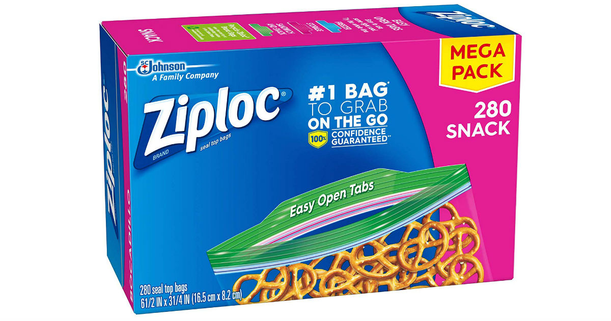 Ziploc Snack Bags 280Count ONLY 4.14 on Amazon Daily Deals & Coupons