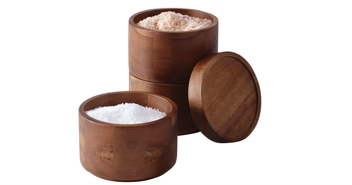 Rachael Ray Wood Salt Box 3-Piece ONLY $15.99 (Reg. $50)