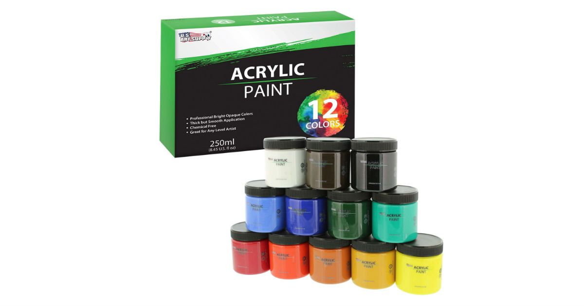 U.S. Art Supply Acrylic Paint 12-Count ONLY $14.96 (Reg. $40)