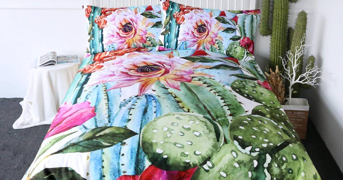 Cactus Duvet Cover Set on Amazon