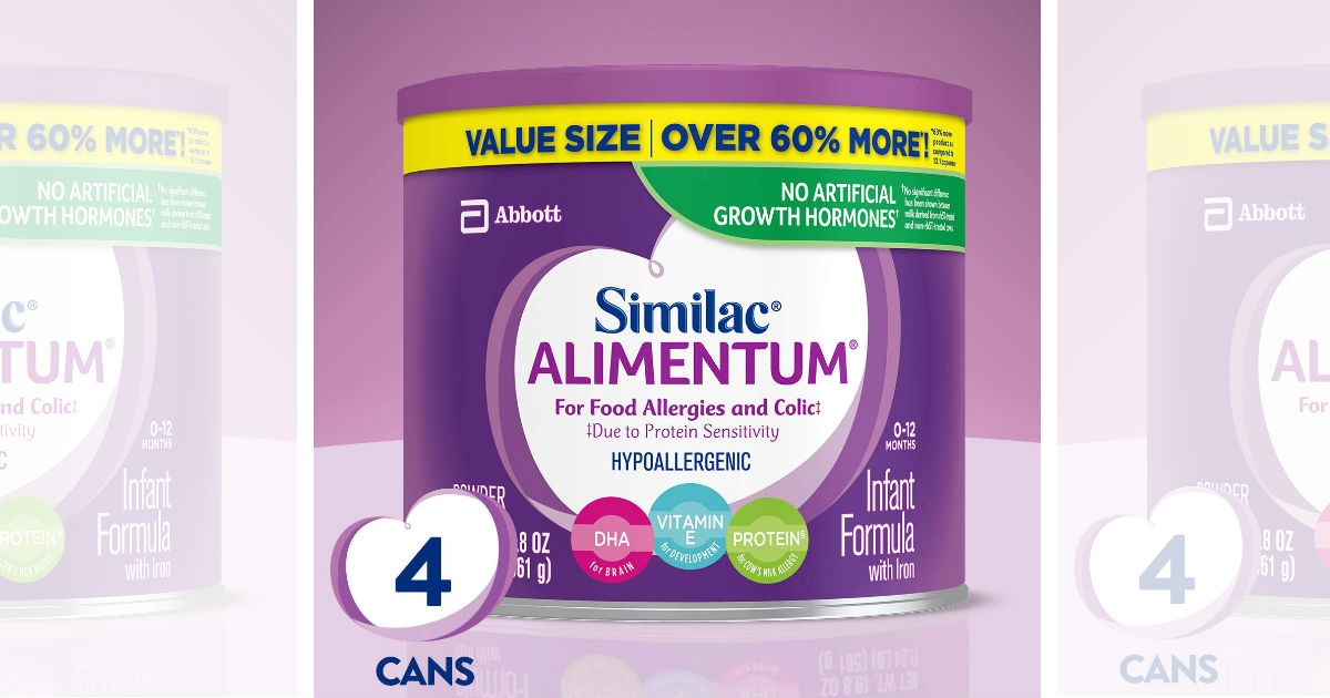 Similac Alimentum Hypoallergenic Infant Formula 4-Pk ONLY $79.37