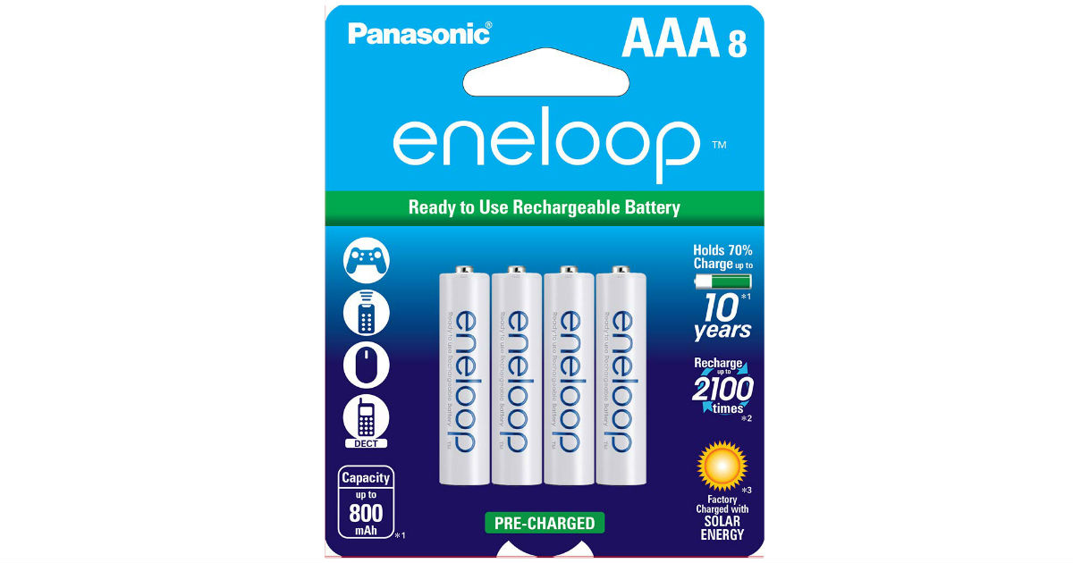 Panasonic AAA Rechargeable Batteries 8-Pack ONLY $14.55 (Reg $27)
