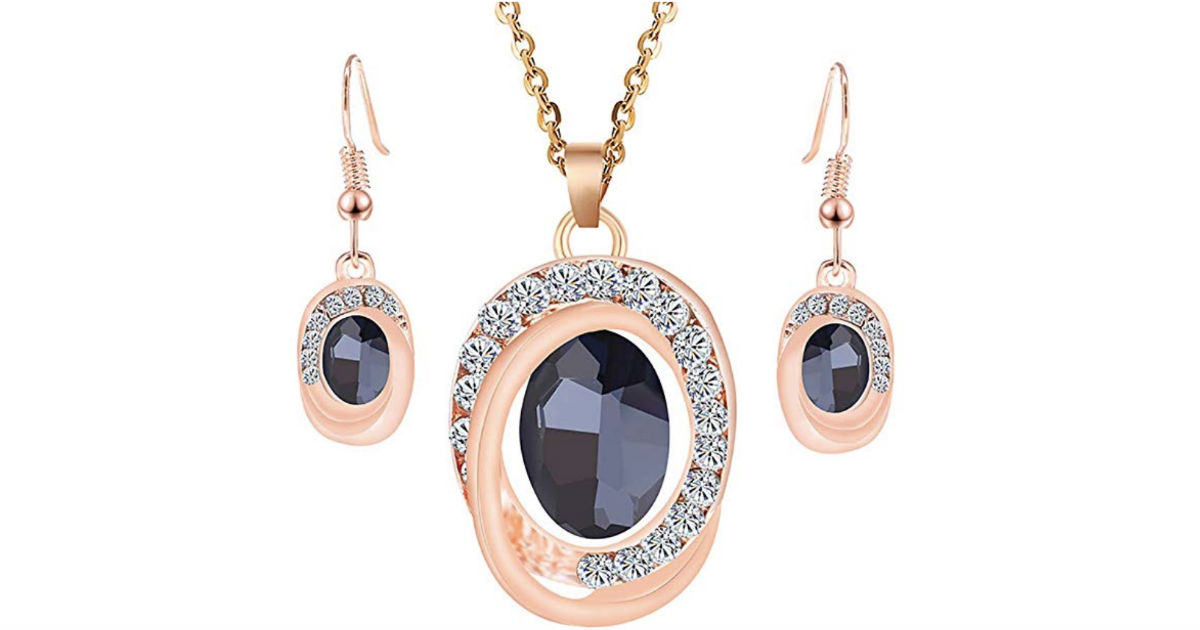 Oval Gemstone Jewelry Set ONLY $3.54 Shipped
