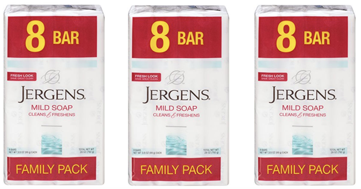 Jergens Mild Soap for Face and Body 8-Pk ONLY $2.54 (Reg $4.49)