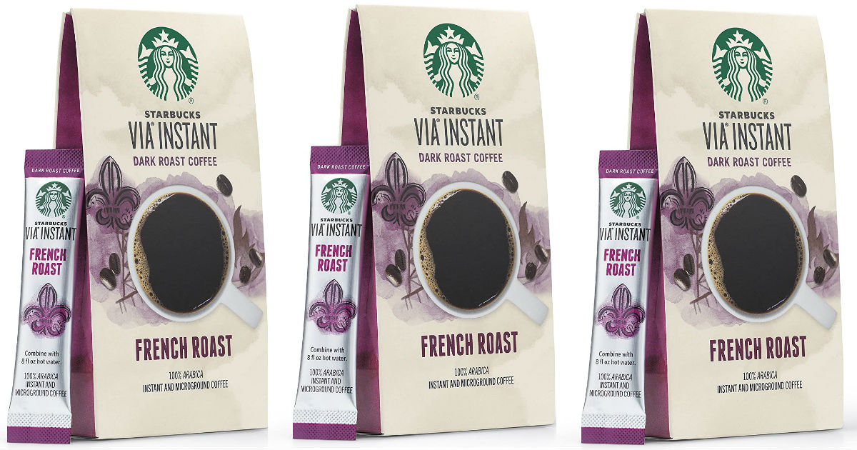 Starbucks VIA Instant French Roast Dark Roast Coffee 3 for $8.19