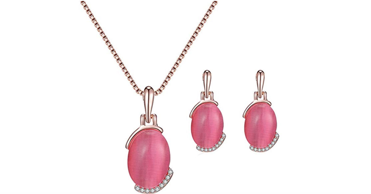 Rose Oval Jewelry Set on Amazon