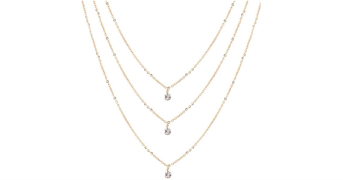 Multilayer Rhinestone Necklace ONLY $1 Shipped