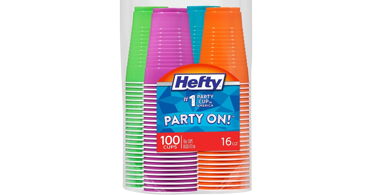 Hefty Disposable Plastic Cups 100-ct ONLY $6.31 on Amazon