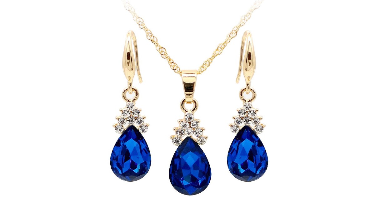 Teardrop Rhinestone Jewelry Set ONLY $3.99 Shipped
