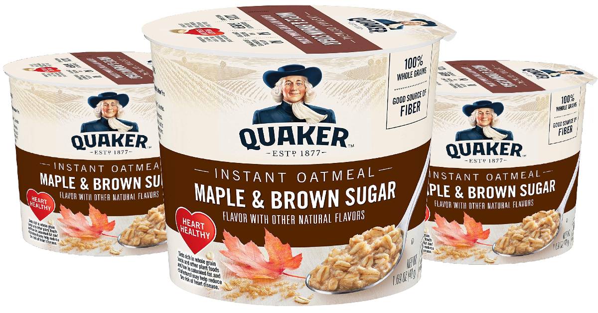 Quaker Instant Oatmeal Express Cups 12-ct ONLY $11.88 on Amazon