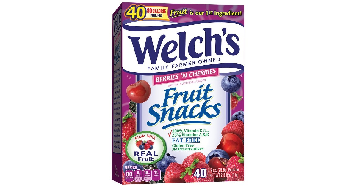 Welch's Fruit Snacks Berries 'n Cherries 40ct ONLY 6.63 Daily Deals