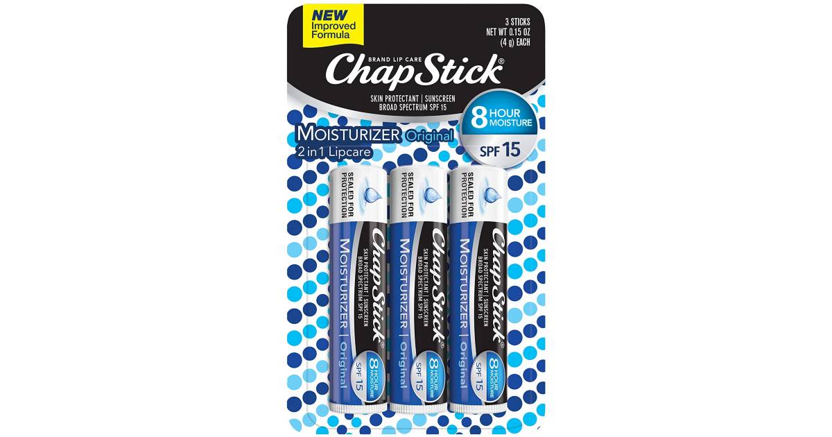 ChapStick Lip Moisturizer & Skin Protectant 3-ct ONLY $2.47