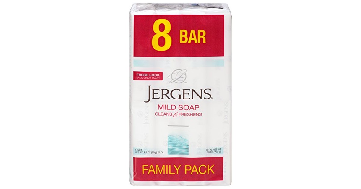 Jergens 8-Count Mild Soap ONLY $4.49 at Amazon 