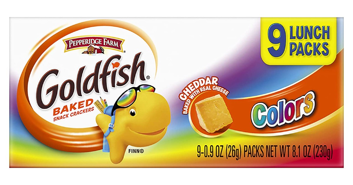 Pepperidge Farm Goldfish Colors Cheddar Crackers 9-Pk ONLY $3.74