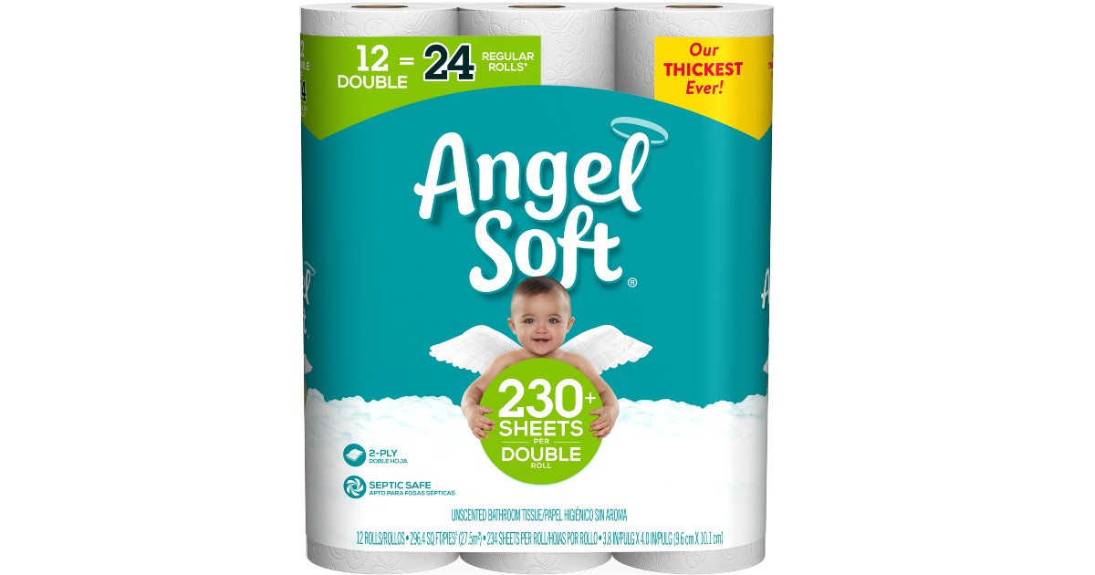 Angel Soft Toilet Paper Double Rolls 12-Count Only $5.97