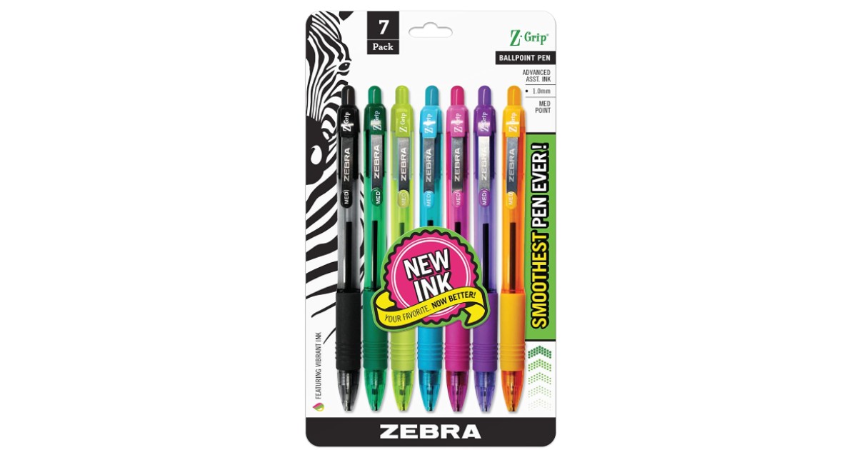 Zebra Retractable Pens 7-Pack ONLY $1.50 at Amazon