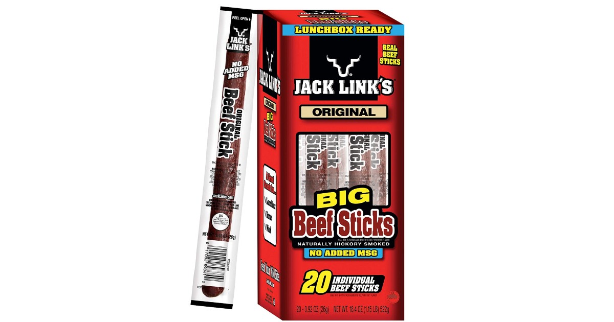 Jack Link’s Beef Sticks, Original 20-ct ONLY $12.34 Shipped