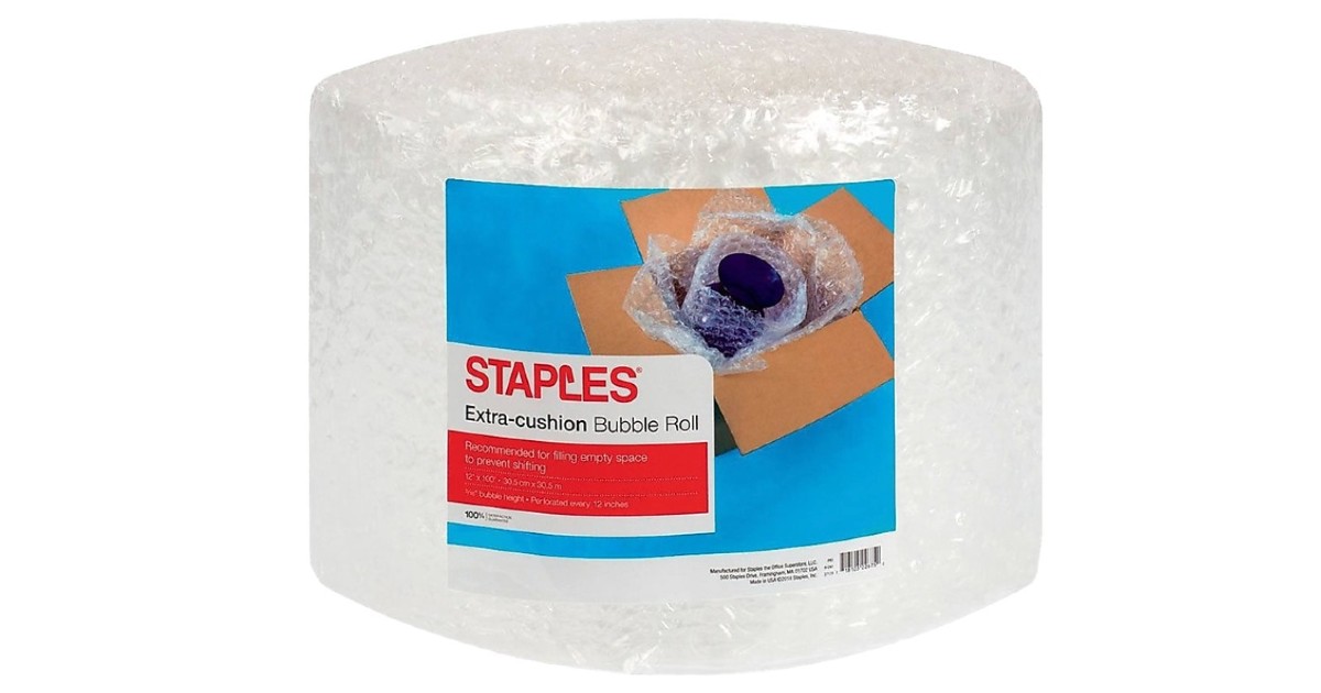 Bubble Wrap 100-Feet ONLY $9.99 Shipped on Staples (Reg $19)