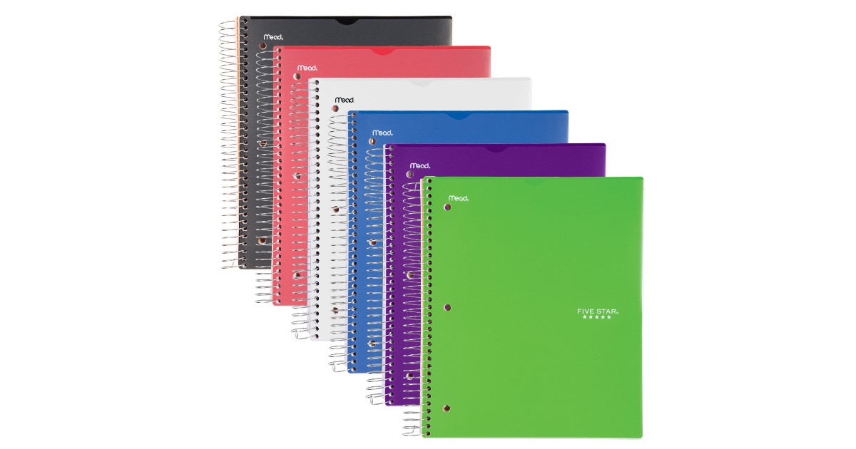 Five Star 5-Subject Spiral Notebook ONLY $5.97 at Walmart