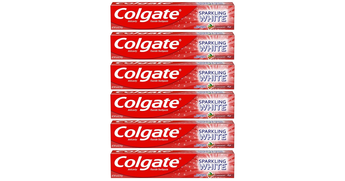 Colgate Sparkling White Whitening Toothpaste 6-Pack ONLY $7.52