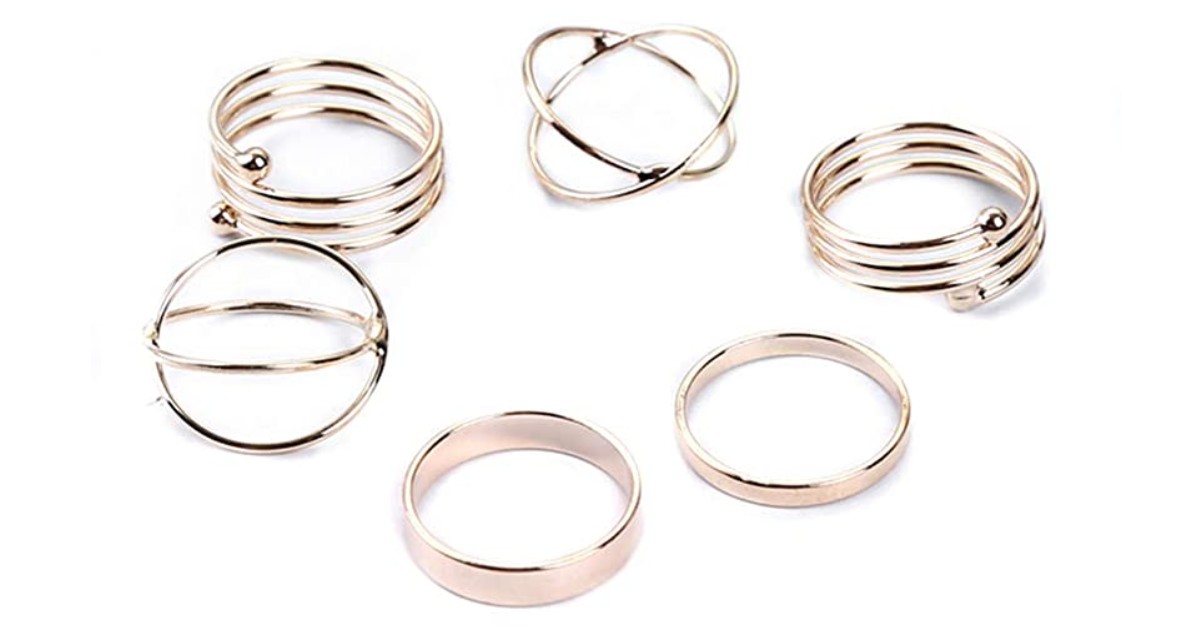 Spiral Knuckle Ring 6-Piece ONLY $1 Shipped