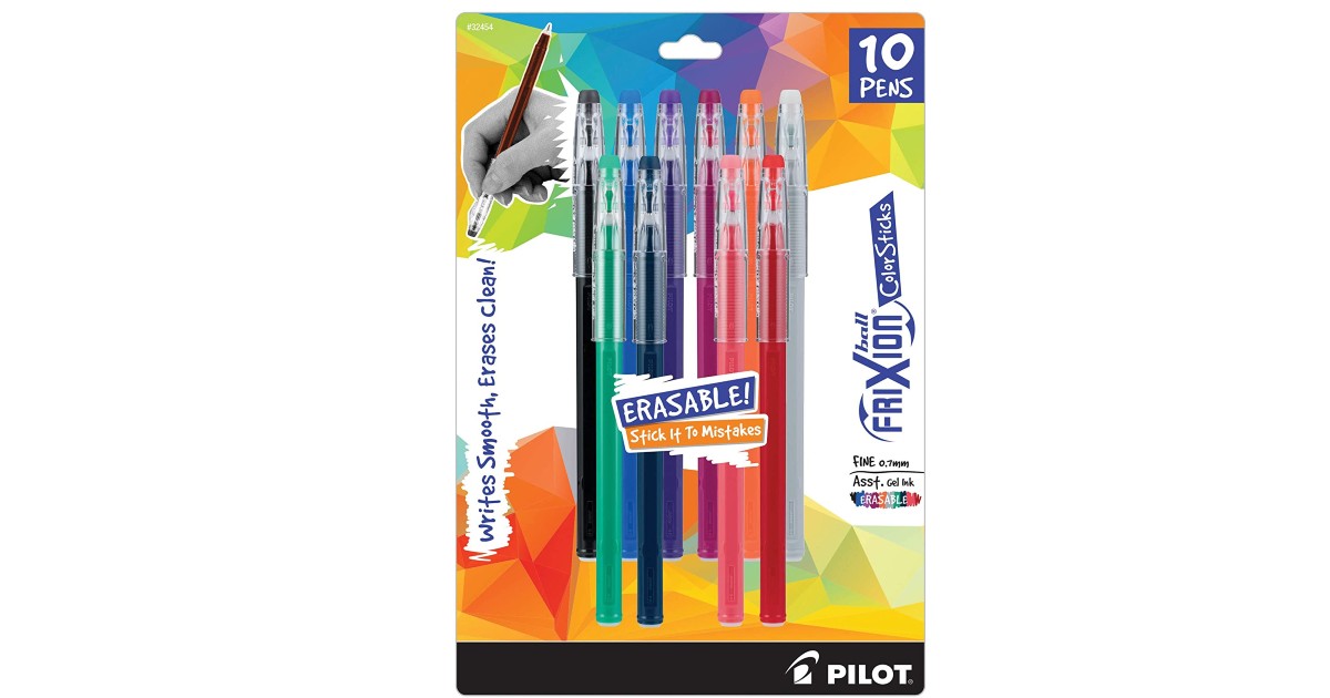 Pilot Frixion Gel Ink ColorSticks Pens 10-Pack $5.00 (Reg. $18)