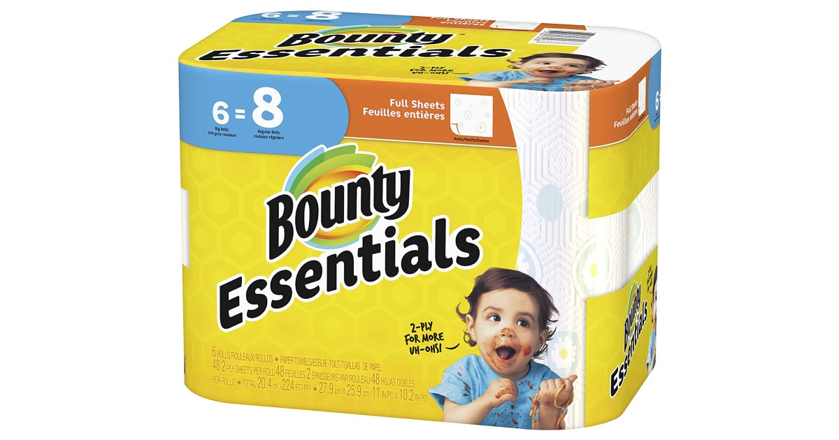 Bounty Essentials Paper Towel 6 Big Rolls ONLY $3.99 (Reg $8)
