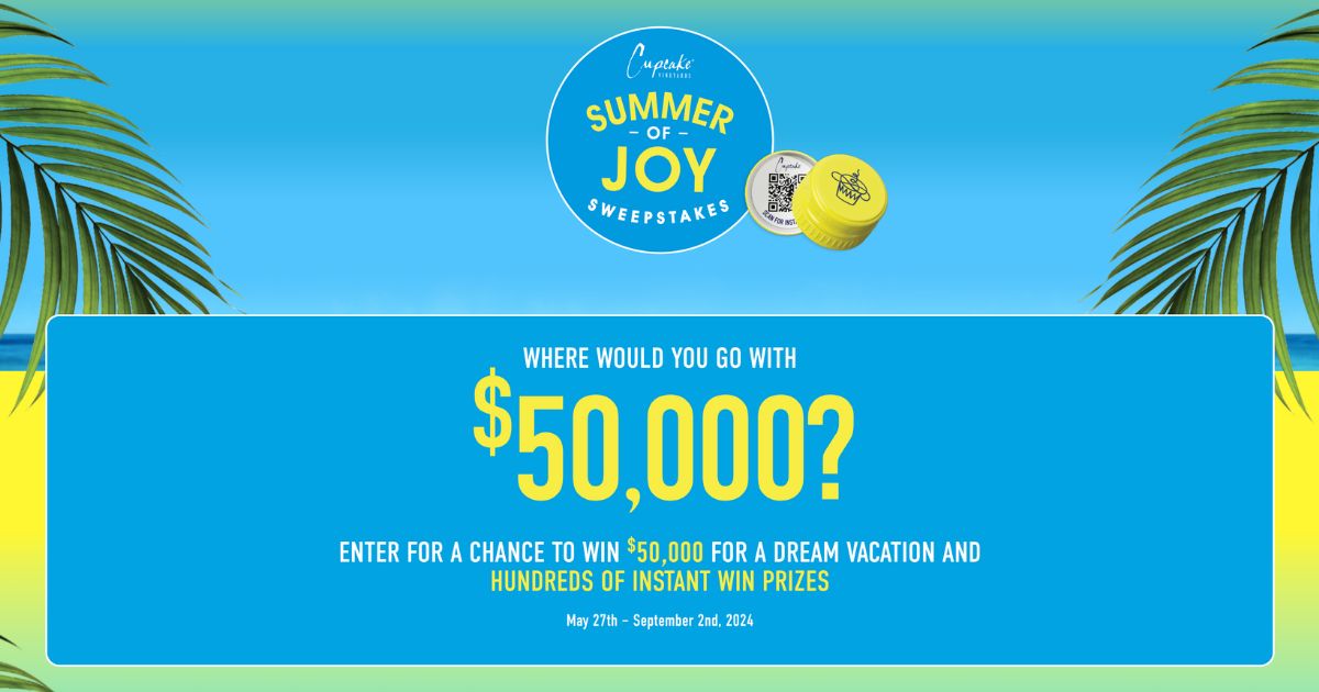 Win 50,000 or 1 of 1,078 Instant Win Prizes From Cupcake Vineyards