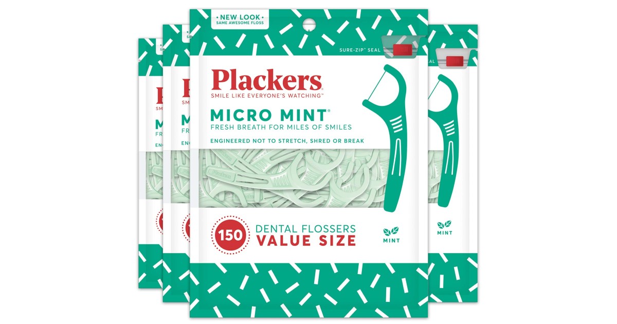 Plackers Micro Mint Dental Floss Picks 4-Pack ONLY $6.08 Shipped