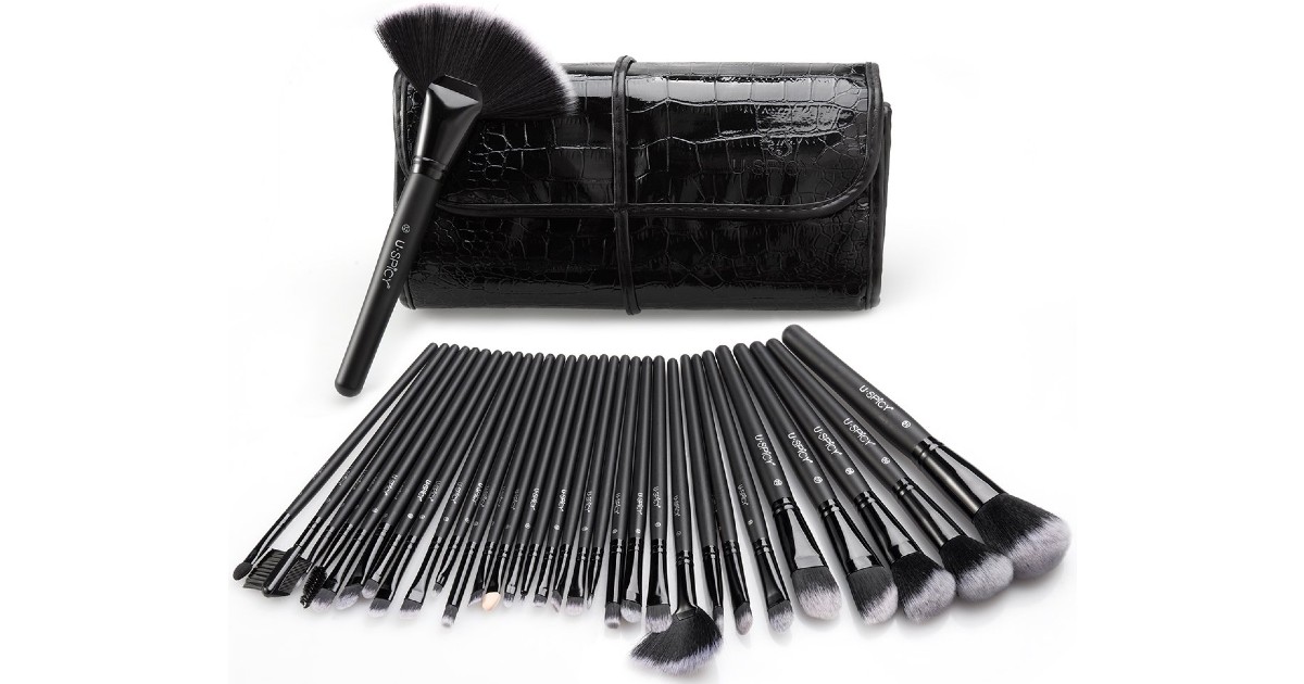 Makeup Brush Set 32-Pc w/ Travel Pouch for ONLY $13.59 at Amazon