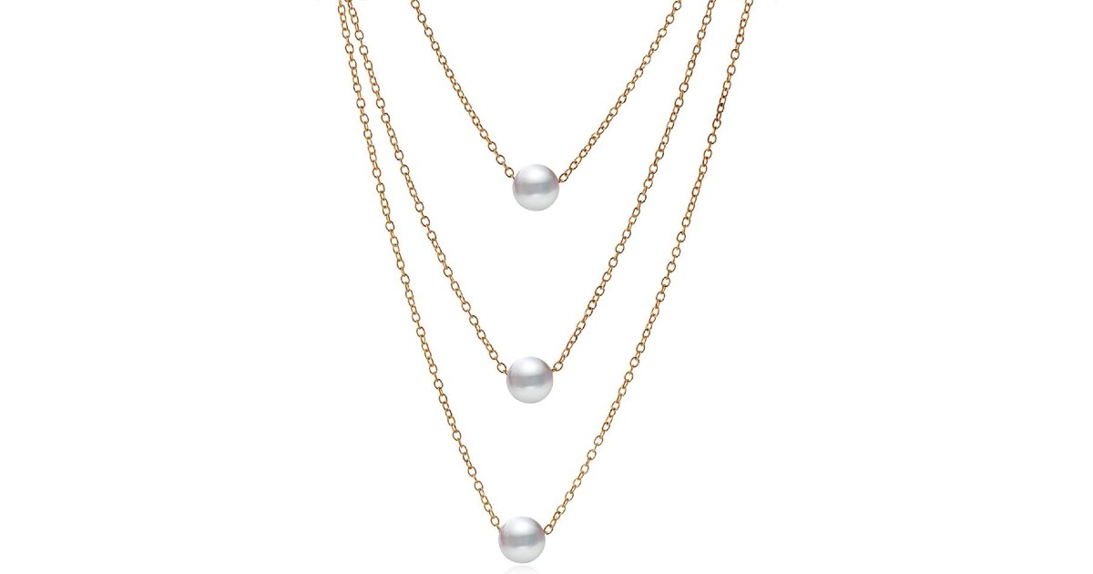 3 Layer Freshwater Pearl Necklace at Amazon